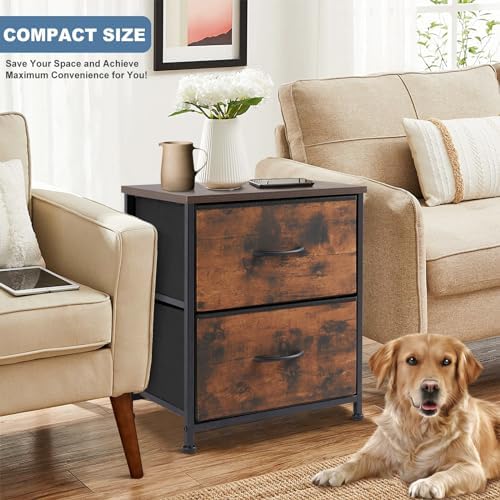 DUMOS Nightstand Set of 2, Small Dresser - Image 2