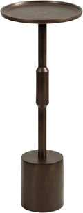Kate and Laurel Truxton Modern Round Metal Drink Table, 9 x 9 x 22, Bronze, Transitional Cast Aluminum Pedestal Table for Use as Indoor Plant Stand or Living Room Decor