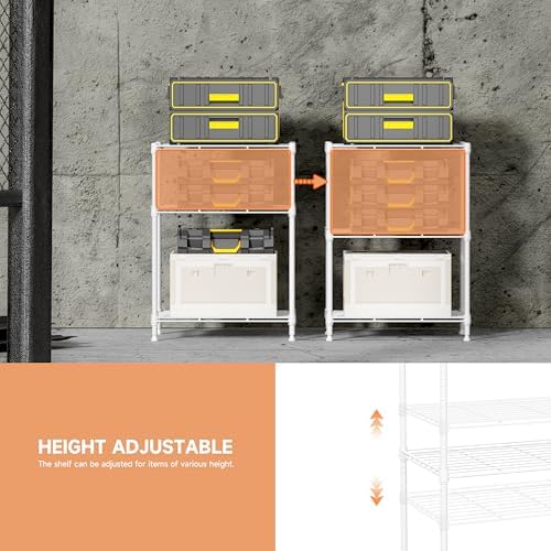 IZEUK 3 Tier Shelf, Heavy Duty Steel Wire Shelving Unit - Image 4