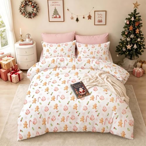 Nayoroom Christmas Comforter Set Queen Gingerbread Tree Holiday Bedding - Image 4