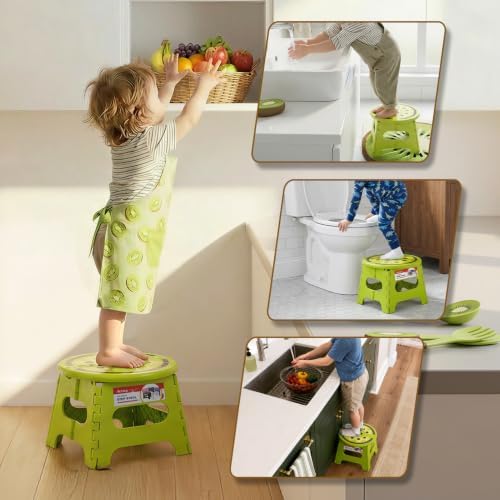 9 Inch Folding Step Stool for Kids, Sturdy Collapsible Step Stool Foldable Up - Image 4