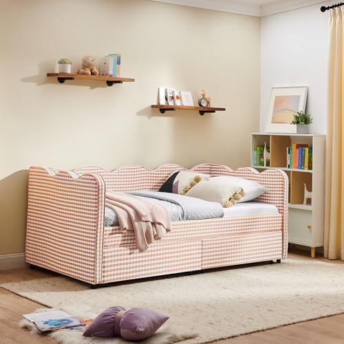 KEIKI Twin Size Upholstery Gingham Daybed - Image 5