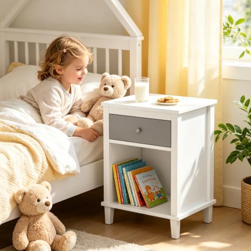 White-Gray Night Stand, Nightstand - Image 4
