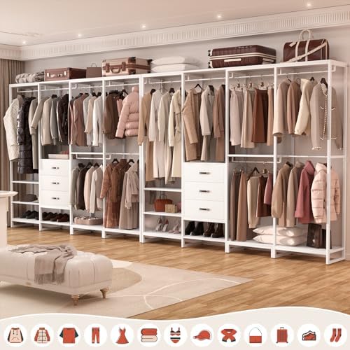 Aheaplus Wood Clothes Rack Wardrobe Closets - Image 5