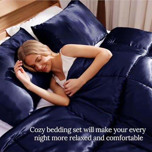 Whale Flotilla Reversible Satin Queen Comforter Set - Image 3