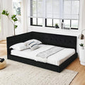 RuiSiSi Full Size Upholstered Floor Daybed, Velvet Corner Bed Frame by RuiSiSi