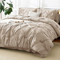 CozyLux Full Size Comforter Sets Wheat, 7 Pieces Pintuck Bed in a Bag by CozyLux