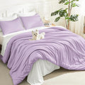 Litanika Lavender King Comforter Set, 3 Pieces Lightweight Solid Bed Set by Litanika