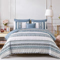 Cottolester Boho Comforter Set Queen Size Light Blue Comforter Set 8 Piece Bed by Cottolester