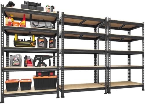 PrimeZone 5-Tier Garage Storage Shelves, Adjustable Metal Shelving by PrimeZone