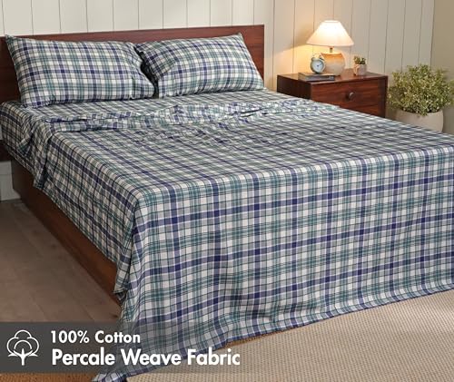 RUVANTI 100% Cotton Queen Sheets, Percale Weave - Image 2