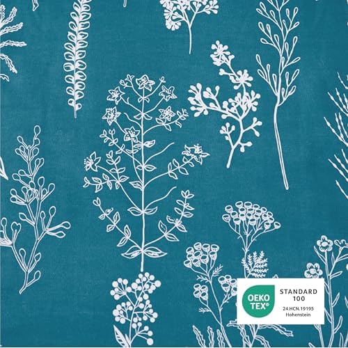 Bedsure Floral Comforter Set Cute Bedding Set King Reversible Teal Blue - Image 4