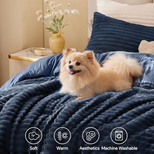 BEDELITE Fleece California King Comforter Set, Fluffy Bed Set - Image 3