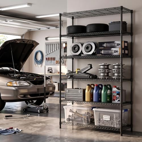 6-Tier Garage Shelving Unit, Heavy Duty Metal Storage Rack - Image 6