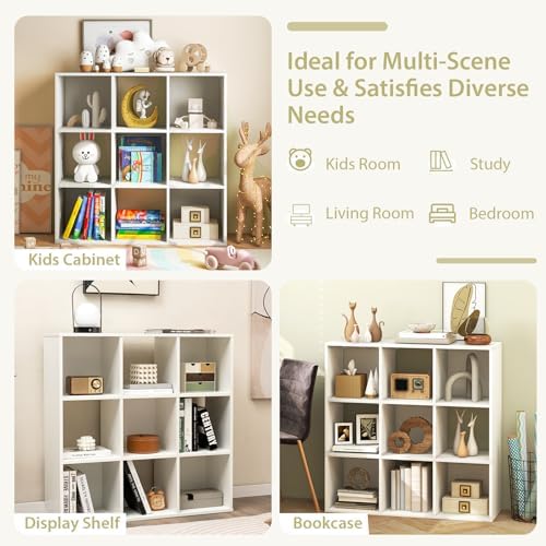 GIANTEX 9-Cube Storage Organizer, Wooden Bookcase Display Shelf - Image 7