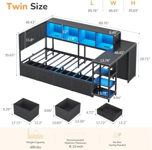 DICTAC Corner Twin Bed Frame - Image 2