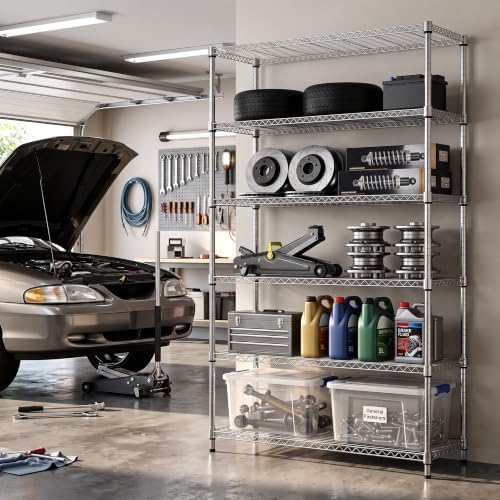 6-Tier Wire Shelving Unit, Adjustable Metal Storage Rack - Image 6