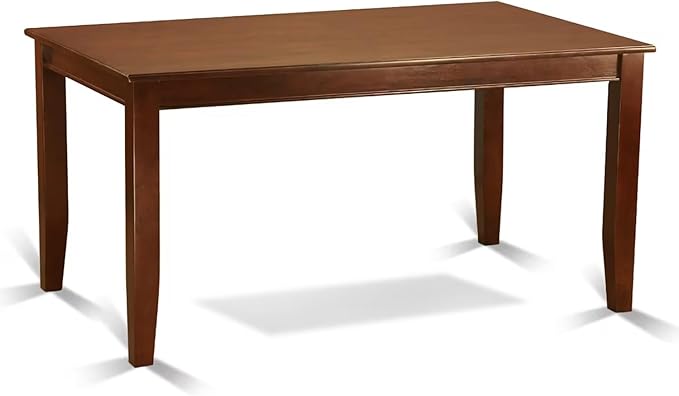 East West Furniture DUCL5-MAH-C 5 Piece Kitchen Table Set for 4 Includes a Rectangle Dining Table and 4 Linen Fabric Dining Room Chairs, 36x60 Inch, Mahogany