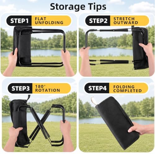 2 Pack Portable Folding Stool, Backpack Chair - Image 4