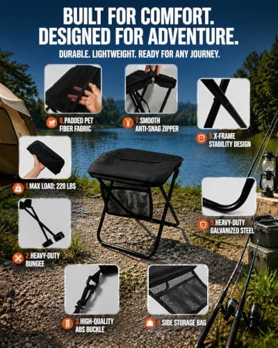 12 Inch Portable Folding Stool - Image 4