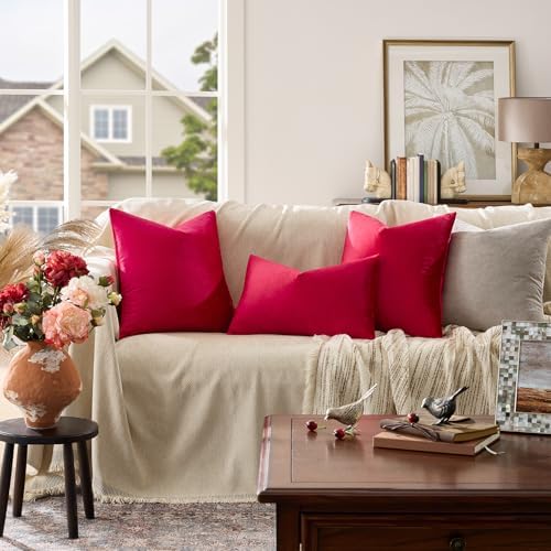 GIGIZAZA Red Pillow Covers 12x20 Decorative Pillows Pack of 2 - Image 2