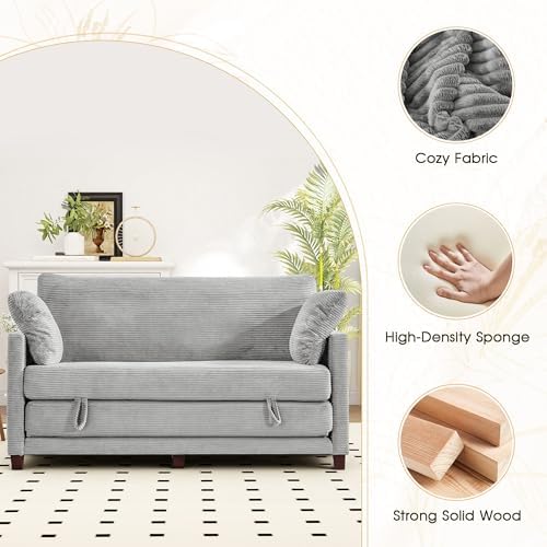 65" Convertible Loveseat Sofa Bed, 2-in-1 Folding Sofa Bed - Image 4