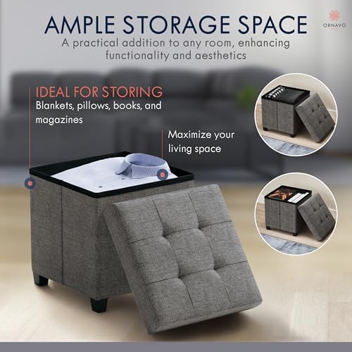 Ornavo Home Square Cube Storage Ottoman - Image 5