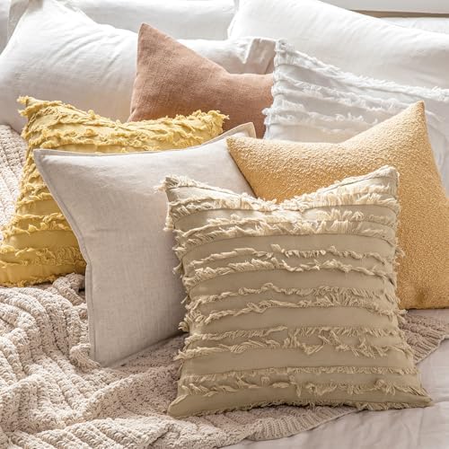MIULEE Boho Linen Striped Throw Pillow Covers 20x20 - Image 5