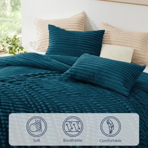 EXQ Home Fluffy Comforter Set King Size, 3 Pieces Bed Set - Image 6
