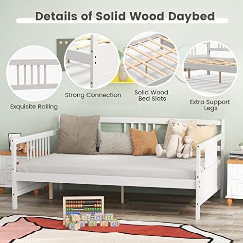 GIANTEX Full Size Daybed, Wooden Daybed Sofa Bed Frame - Image 3