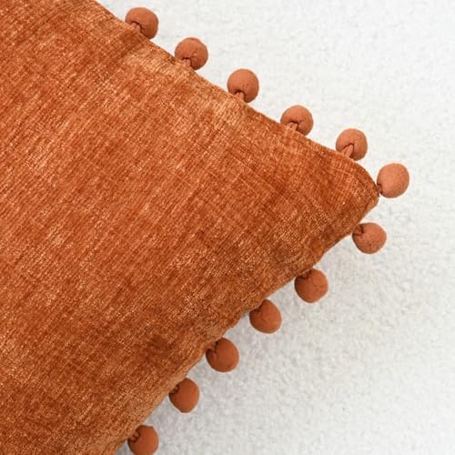 CaliTime Fall Decorative Throw Pillow Covers 12 X 12 Inches Burnt Orange - Image 3