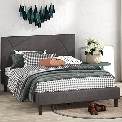Zinus Judy Upholstered Platform Bed Frame, Mattress Foundation, Wood Slat - Image 3