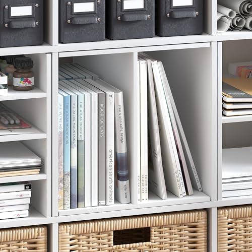 Furinno Cubicle H-Shelf Cube Insert, 2-Tier Cube Organizer, Plain White by Furinno-FitsYourSpaceFitsYourBudget
