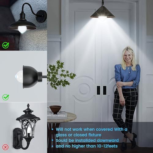 Motion Sensor Light Bulbs, E26 Dusk to Dawn Activated Security - Image 5