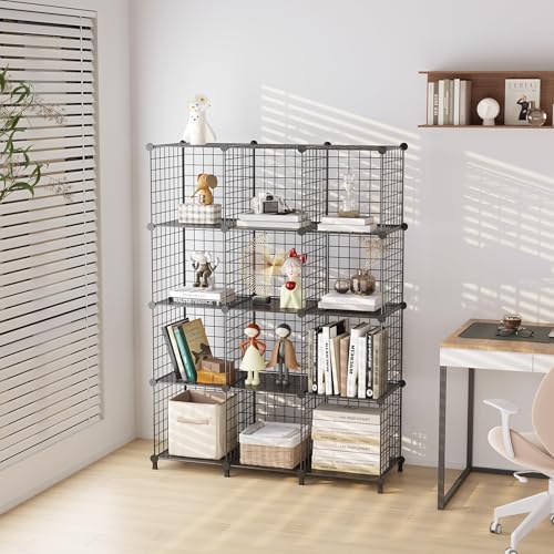 12-Cube Storage Organizer Metal Wire Shelf - Image 4