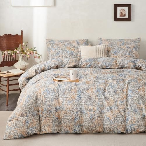 Boho Queen Comforter Set 3 Pieces Soft Retro Boho Bedding Comforter Lightweight by BUPIRD
