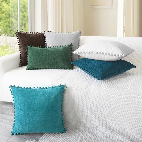 CaliTime Decorative Couch Throw Pillow Covers 12 X 12 Inches True White - Image 4