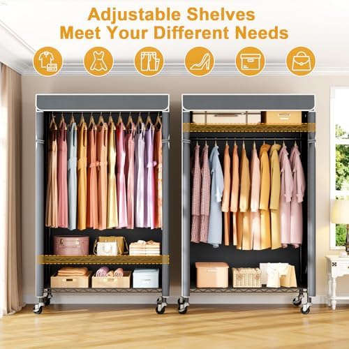 ULIFHOME P6C Rolling Clothes Rack - Image 3