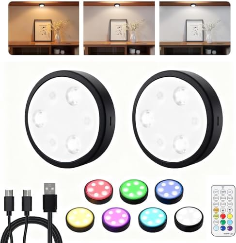 HOLKPOILOT Puck Lights with Remote, 2000mAh Battery Operated Rechargeable Under by HOLKPOILOT