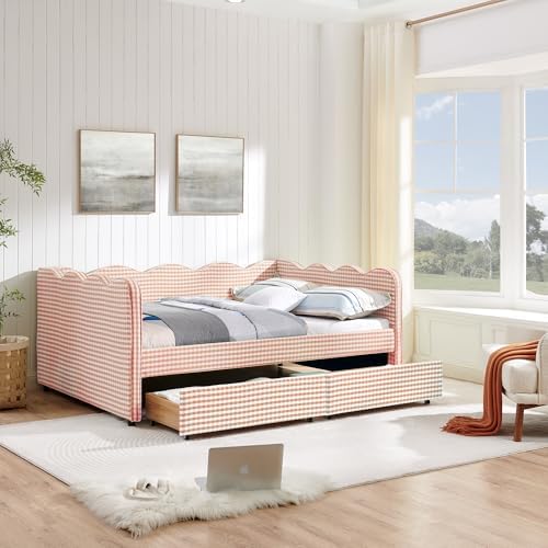 KEIKI Full Gingham Upholstered Daybed - Image 3