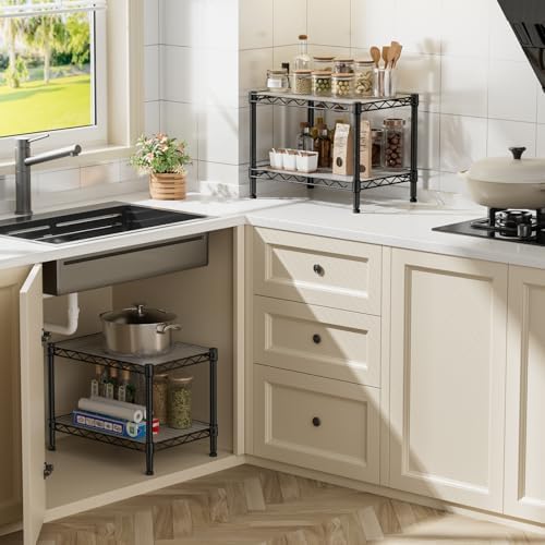 SINGAYE Small Shelves Kitchen Storage Shelf Wire Shelving Metal Adjustable - Image 6