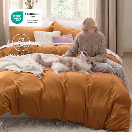Bedsure Prewashed Duvet Cover King, Cotton-Like Soft Bedding Set - Image 5