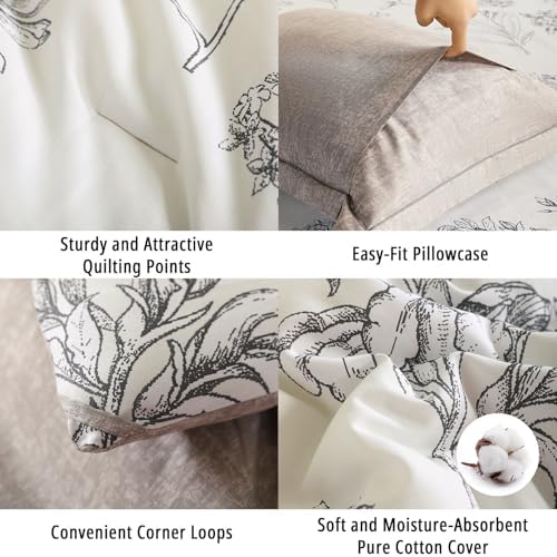 Floral Cotton Comforter Queen Size 3Pcs - Image 5