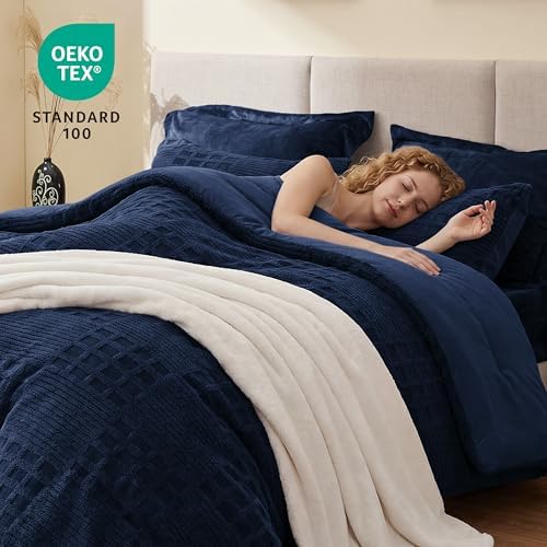 EXQ Home Waffle Comforter Set Full Size, 3 Pieces Bed Set - Image 2