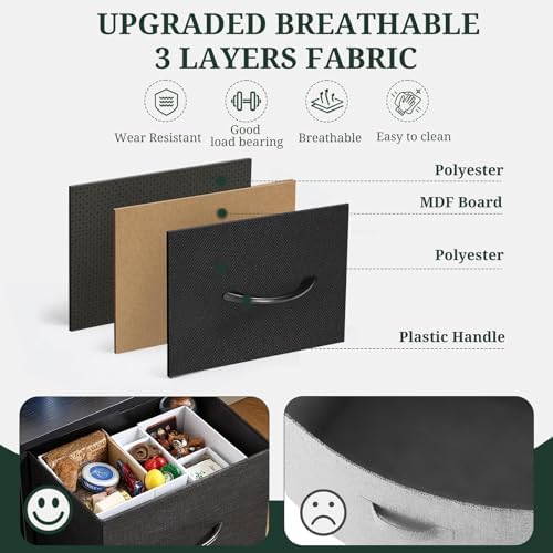 5-Drawer Dresser for Bedroom, Anti-Tip Wide Storage Organizer Fabric - Image 6