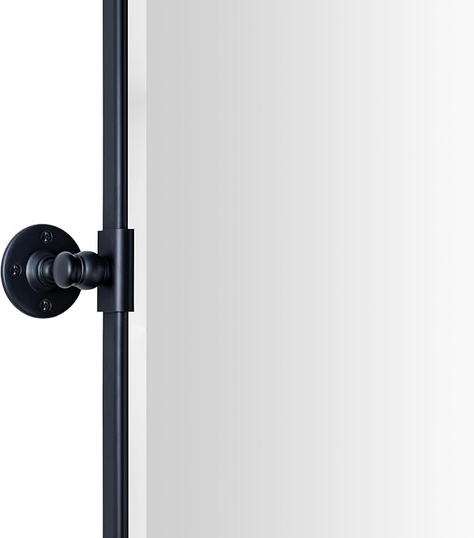 TEHOME 48x30'' Matt Black Horizontal Pivot Bathroom Vanity Mirror Large 30x48'' Black Metal Framed Rectangle Tilting Beveled Vanity Mirrors for Wall