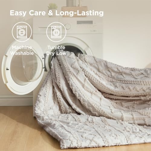 Bedsure Tufted Boho Comforter Set King, Bedroom Decor Bedding Set Linen - Image 5