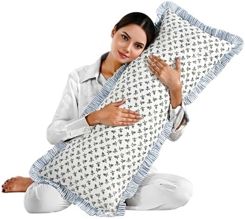 Ridhi Baby Blossams Hand Block Print Ruffle Pillow Sham 36x14 Inch Set of 1 - Image 7