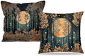 Rustic William Morris Inspired Gold Forest Moon Pillow Covers 18x18 Set of 2 by Unknown