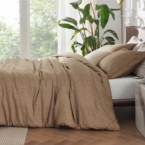 Bedsure Brown Full Size Comforter Set, Soft Cationic Dyed Bed Set 3 Pcs - Image 2